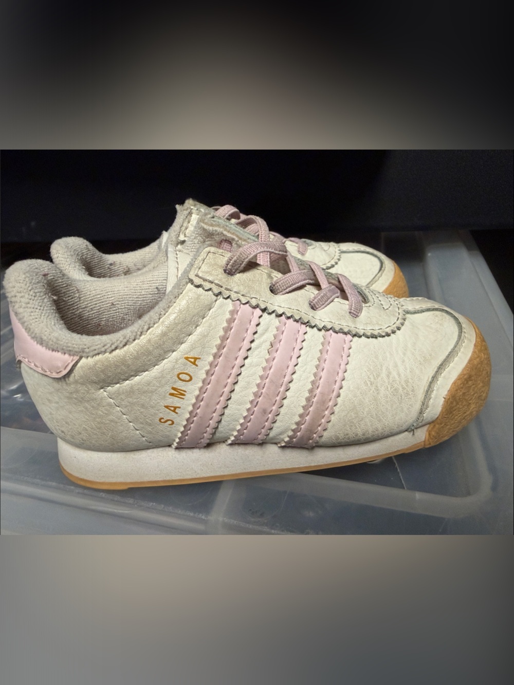 adidas Kids Samoa Sneakers - White and Light Pink